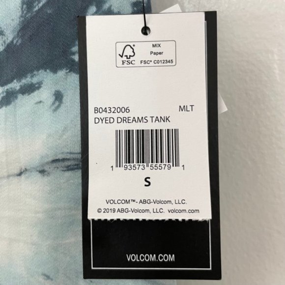New Volcom Tie Dye Dreams Swingy Scoop Neck Tank Top Blue Multi Size Small - Picture 15 of 16